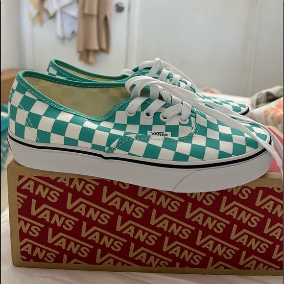 Vans Shoes - Checkerboard Vans Turquoise